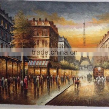 Paris Street Oil Painting on Canvas