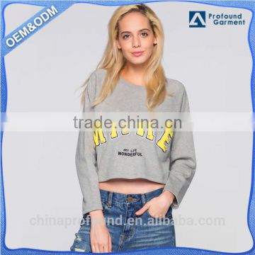 Long Sleeve Cropped T-shirt Womens Crop Top With Print Logo