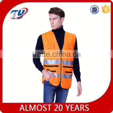 2017 Reflective safety vest fluorescent orange security vest