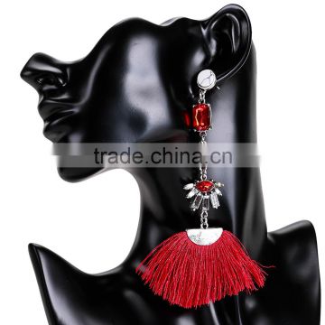 Fashion tassel with alloy long dangle earrings for women jewelry