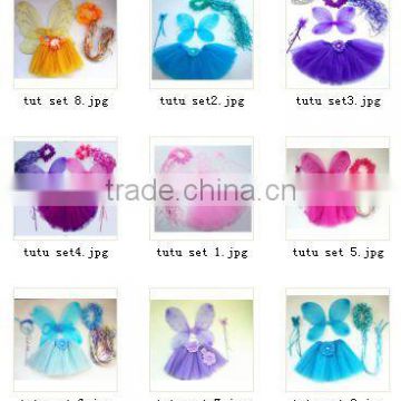 flower girls tutu dresses with butterfly wings costume set