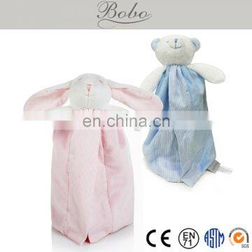 2015 newest design plush baby doudou with animal head at the top of doudou