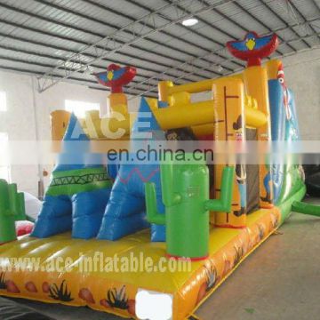 commercial jungle theme inflatable obstacle course