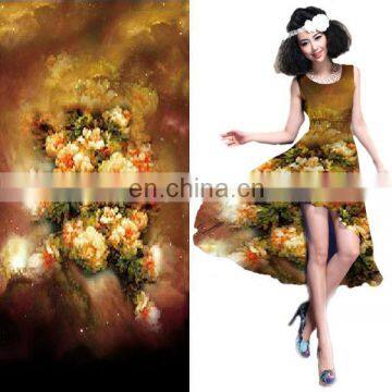 Hot Sale Polyester Floral Satin Weave Chiffon Fabric For Garment
