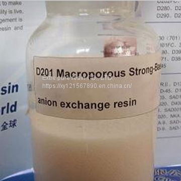 D201 Macroporous Styrene Series Strongly Alkaline Anion Exchange Resin