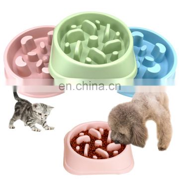 Slow Feeder Anti-choke Pet Bowl Healthy Diet Slow Eat Feeders Dog Cat Bowls Anti-Gulping Durable PP Plastic Small Dog