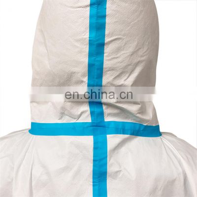Anti-dust disposable waterproof safety suit medical nonwoven protective clothing  coverall suit with shoe cover
