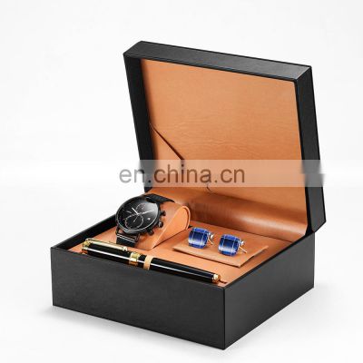 Sinobi Watch Luxury Wrist Set S9710G Business Gift Box Packing 3pcs Gift Set Men Watch Pen Cuff Link Mens Watch Set