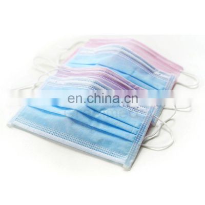 Best selling pink face mask 3 ply disposable surgical white black blue green yellow pink face mask