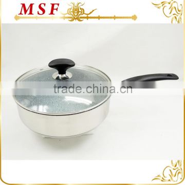 marble coating stainless steel frying pan heat proof handles and knob for holding utensil