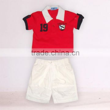 Low price Wholesale cotton embroider children suit oem T-short+short pants for boys clothing