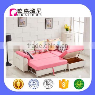 D5116 New Arrival OGAHOME Corner Beds Sofa With Storage Ottoman