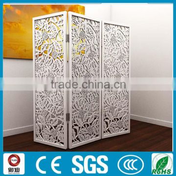 indoor used white laser cut folding wrougnt iron room divider