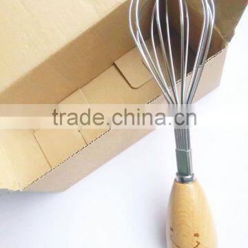 New cute Stainless Steel Whisk with Wood Handle for Children Whisk