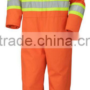 Orange Poly/Cotton Working Coverall, High Visibility