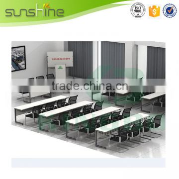 China good supplier high grade glass top conference table with iron leg