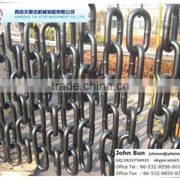 Hot sale Grade U3 Black painted studless link anchor chain