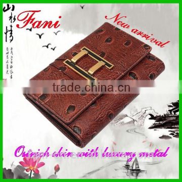New arrival magic with magnetic design ostrich leather wallet for human