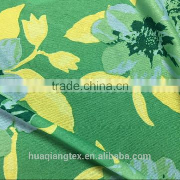 green flower print 4 way stretch fabric for woman maxi dress blouse