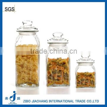 square glass sealed jar with glass lid
