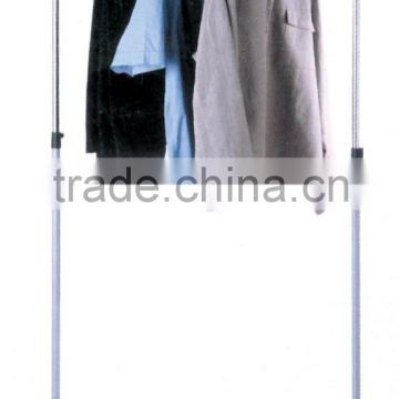 Single chrome rod expandable cloth garment display rack