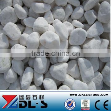 Tumbled Snow White Pebble Stone for Landscaping Paving