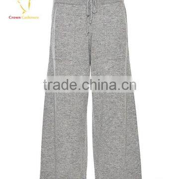 Long Lady 100 Cashmere Pants with Two Front Pockets