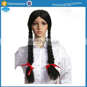 Black Long Braided Pigtails Party Wigs for Ladies Fancy Dress