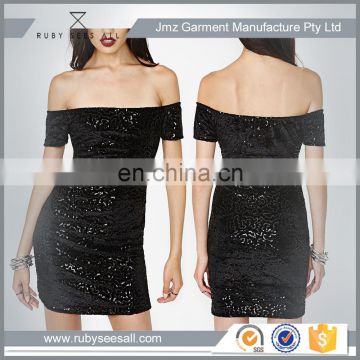 Off shoulder hot sexy sequins ladies night sexy club dresses 2016 Women
