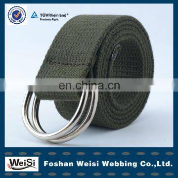 Factory OEM Double D-ring Belts For Mens Army Green Canvas Belt
