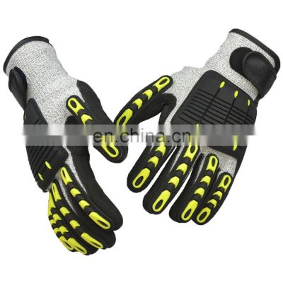 Factory Price TPR Anti Impact Cut Resistant Mechanic Gloves with Shock Absorption Foam Padding