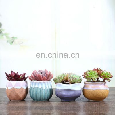 Glazed ceramic modern minimalist macaron succulent small flower pot desktop potted plant