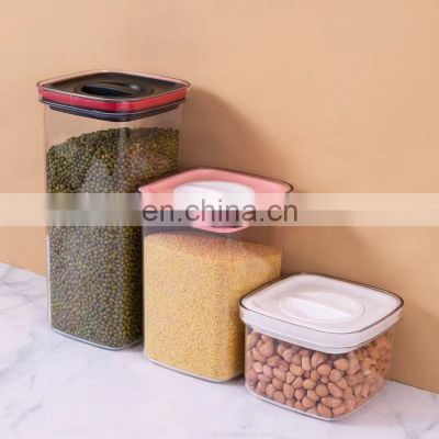 Wholesale Transparent plastic cans Large  medium and small Sealed jar Kitchen Grain storage tank Food storage container