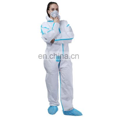 Heavy Duty Chemical Splash Protection Reinforced Seam Taped Disposable Coverall PPE suit