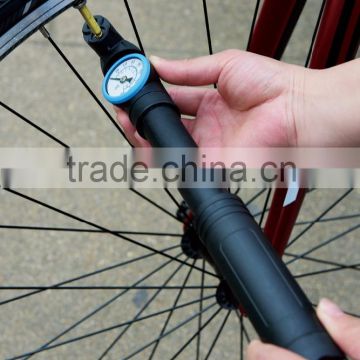 2016 new style bicycle mini pump with gauge
