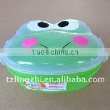 Cartoon plastic lunch box with spoon and forks