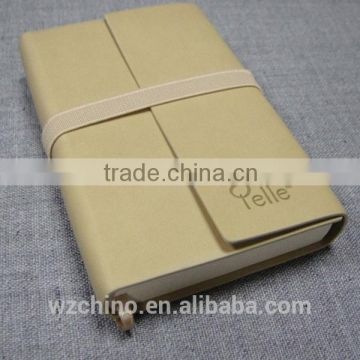 Manufacturer supply custom pu leather elastic band notebook