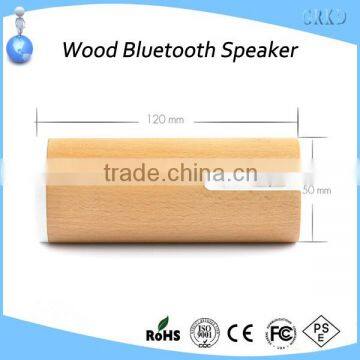 Hot sale cylinder shape wood bluetooth mini speaker