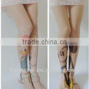 pantyhose sheer cute printed tattooing duck and mouse silk girl socks/hosiery/tight/ stockings