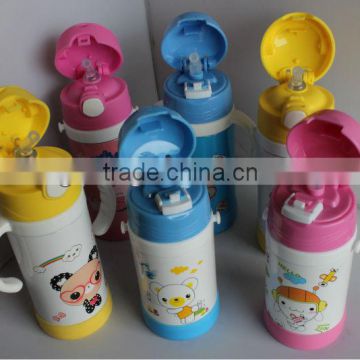 350ml stainless steel double wall baby sports bottle with straw