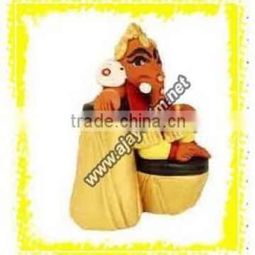 Dholak Ganesh Statue in Color