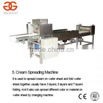 Wafer Biscuit Sheet Cream Spreading Machine/Coreful Cream Spreading and Folding Equipment