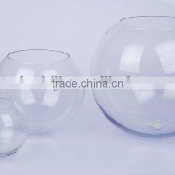 Good quality round clear glass vase