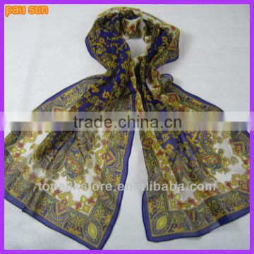 100% Silk fashion long silk chiffon scarf