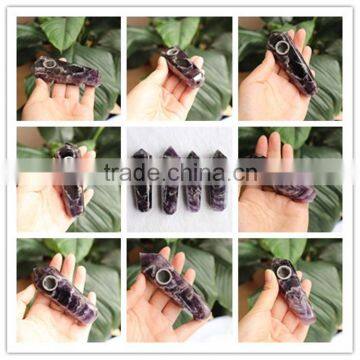 Wholesale chevron amethyst crystal smoking pipes for healing