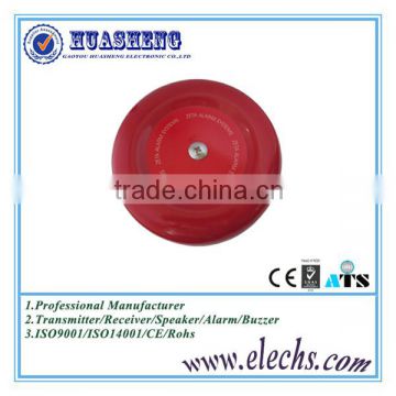 12V or 24v red color round fire alarm bell