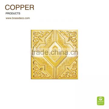 100*100mm solid brass material BT1010-18 decorative brass floor tile