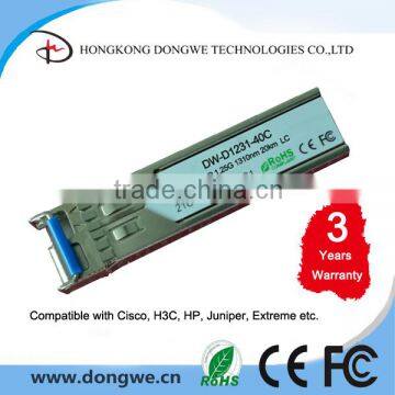 1.25G, 1310nm, 40km, LC, Optic SFP Module Transceiver, Compatible with Cisco, HP, H3C etc