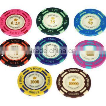 13.5g clay material chips,denomination poker chips