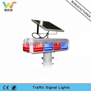 New design blue red led mode traffic safety solar traffic flashing light